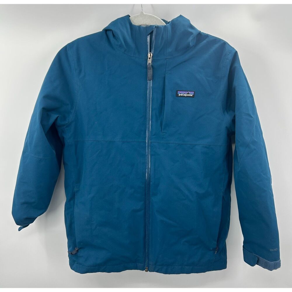 Patagonia Kids 4-in-1 Everyday Jacket Large 12 Teal Full Zip Hooded Fleece